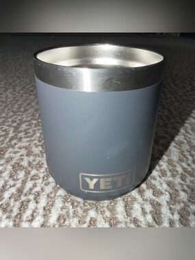 Yeti Lowball Tumbler in Slate Gray with Stainless Rim
